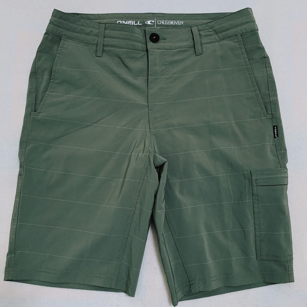 O'Neill Crossover Hybrid Shorts Mens 30 Green Stretch Quick Dry 10" Inseam Cargo